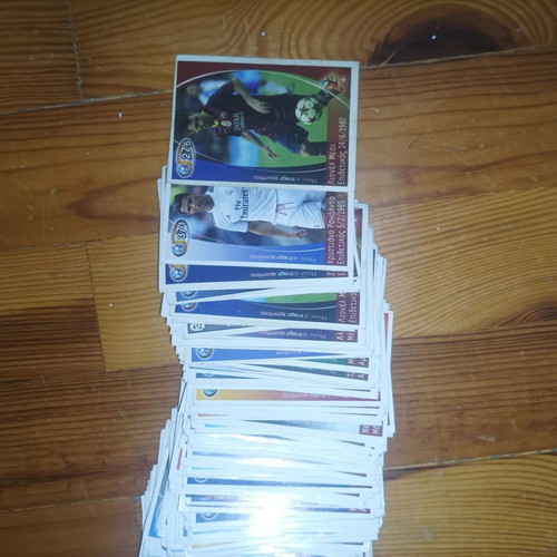 Football stickers used, collectible 2014-2015 with Messi, Ronaldo