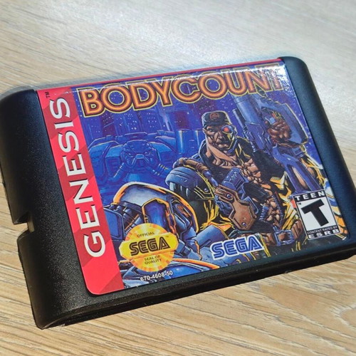 Bodycount Sega Genesis Cartridge like new, retro shooter