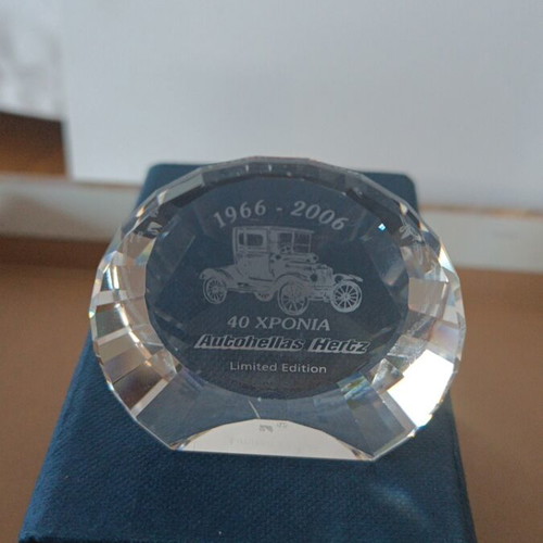 Swarovski crystal paperweight Limited Edition Autohellas Hertz 40 years