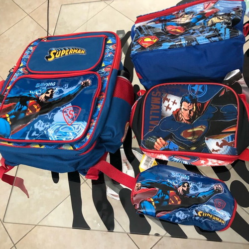 Superman Jim Lee Set of 4 Large School Backpack New