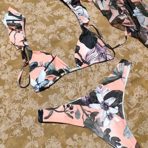 Decoro floral bikini swimsuit like new with pareo, size M 38 10