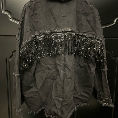 Zara strass denim jacket like new, size XL