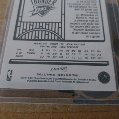 Shai Gileous-Alexander Panini NBA Hoops card like new