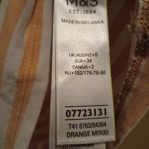 M&S Collection striped oversized T-shirt 100% cotton new