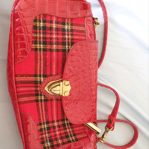 Leather crossbody bag red new Greek brand
