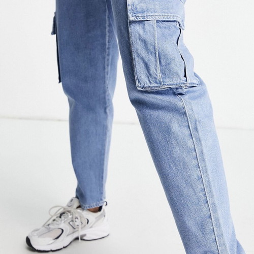 Levi's Cargo Jeans new women's blue cotton hemp blend