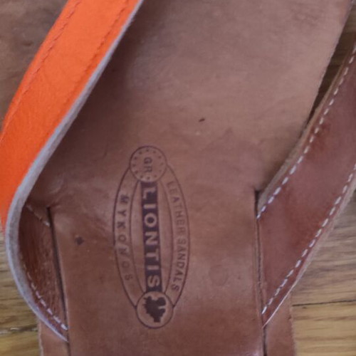 Liontis handmade leather sandals size 35 used, colorful set