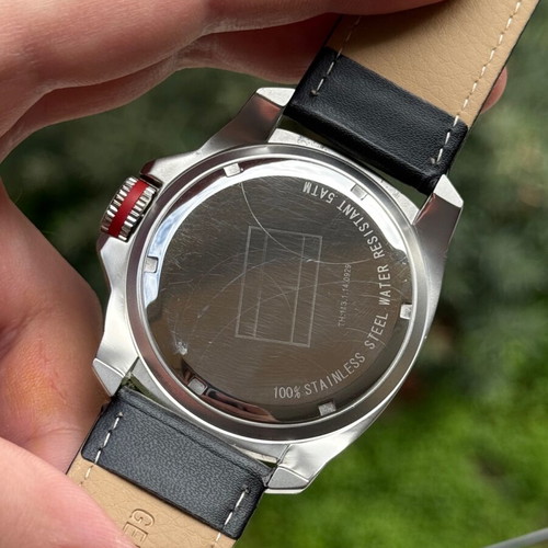Tommy Hilfiger watch used with steel case and leather strap