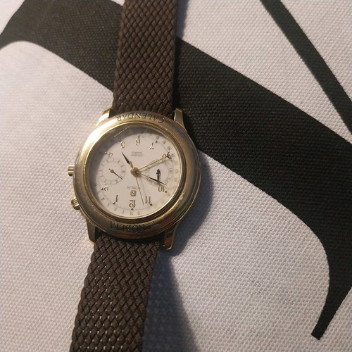 Citizen Noblia Triple Calendar men's quartz watch used QX 5132 6355-Y53725