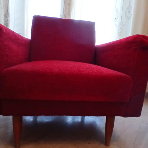 Retro armchairs used, set of 4, from 1975