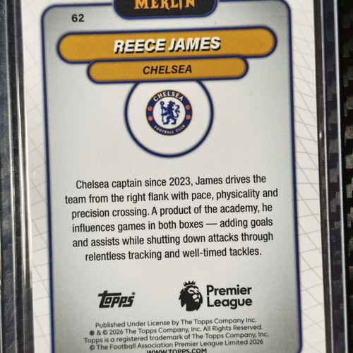 2025-26 Topps Merlin Premier League Reece James Mojo Refractor Chelsea FC card