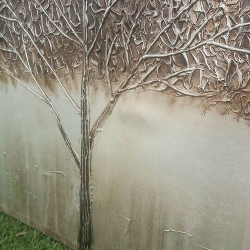 Canvas painting with tree theme used