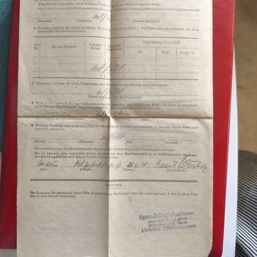 Postwar Historical Folder 1946 used with Documents and Postcard