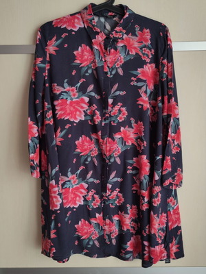 Zara Woman Premium Denim Collection floral shirt dress size S like new