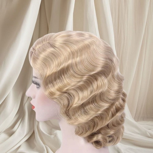 Reewes wig short curly waves 1920s new