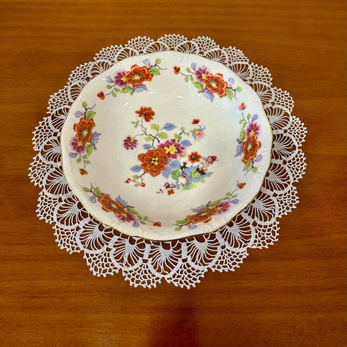 Bavarian porcelain bowl vintage style new with 22K gold rim