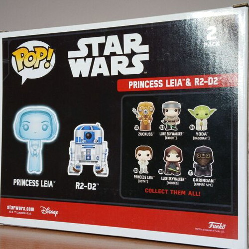 Funko Pop! Princess Leia & R2-D2 2-Pack 2017 SC Exclusive like new