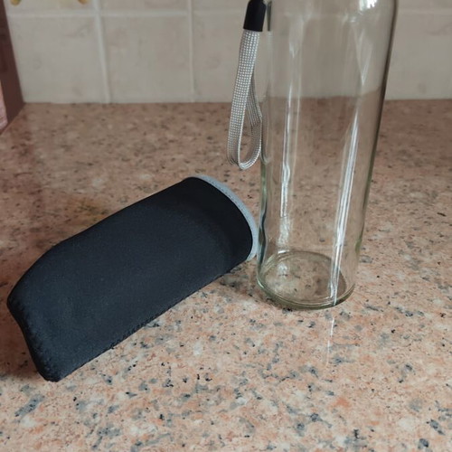 Glass bottle with strap and insulation 500ml new