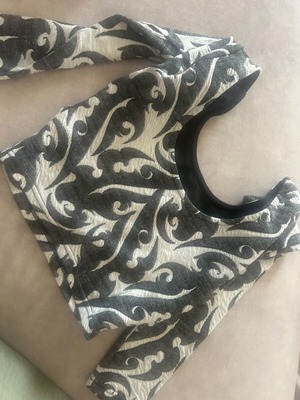 Thesis black and white brocade crop top like new, S/M