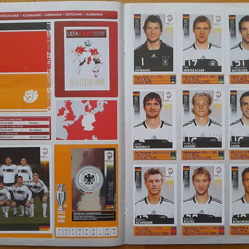 Euro Austria-Switzerland 2008 sticker album used with 532 of 535 stickers