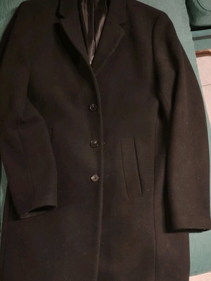 Black Long Coat Jack & Jones Size L Like New