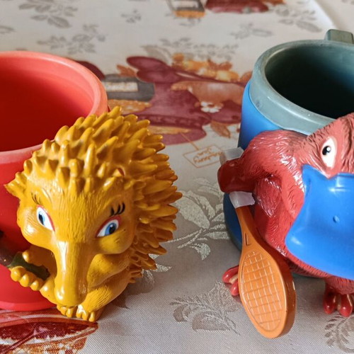 Collectible 3D Sydney 2000 Olympic Games mugs used, set of two