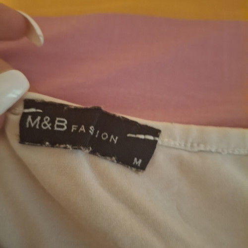 M&B Fashion short-sleeve blouse used, size M, black and white