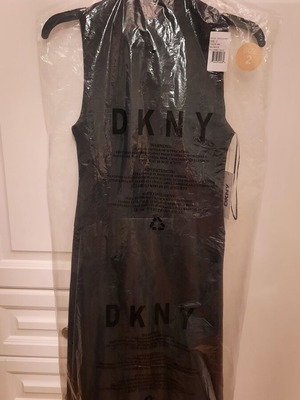 Φόρεμα DKNY μαύρο midi ολοκαίνουργιο, no 2, δύο υφάσματα