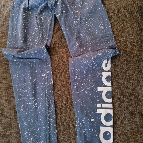 Adidas leggings like new, blue, size large for 13-14 years