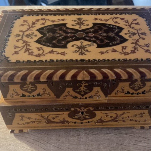 Wooden jewelry box used with music mechanism and unique design