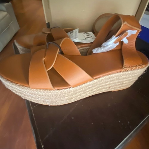 Zara leather sandals new, brown, size 41