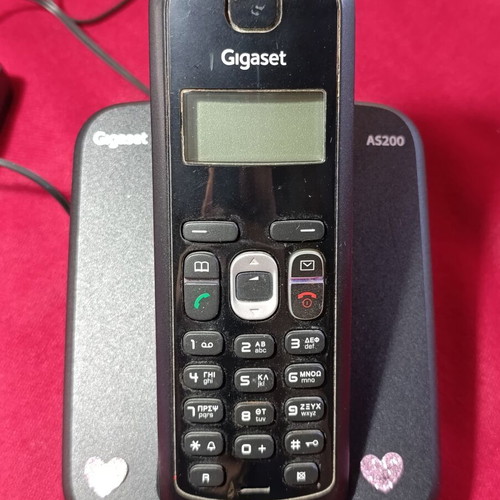 Gigaset AS200 cordless phone used, black, LCD display