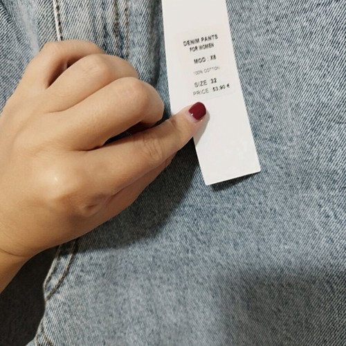 Mum cut jeans new with tag, blue and turquoise