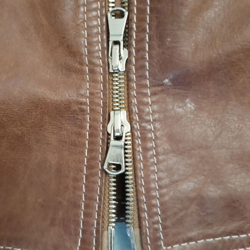 Leather jacket used, brown, size XL, Italian