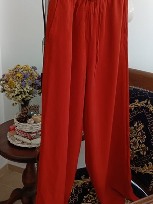 Pajama-style pants Zara Woman Collection size S like new, red