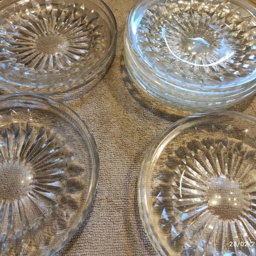 WMF Diadem 24% Crystal Carved Glass Plates like new, set of 12