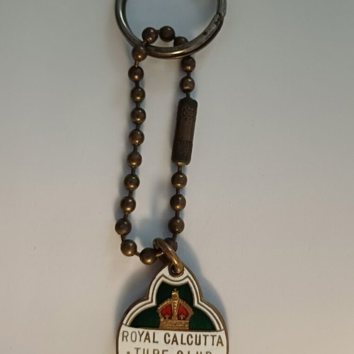 Vintage Royal Calcutta Turf Club Enamel Keychain 1938-1939 Thomas Fattorini