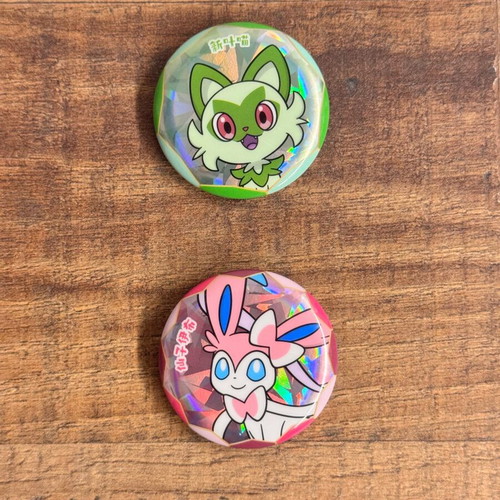 Pokémon Jewel Bag Badge Set with Sylveon and Sprigatito, new
