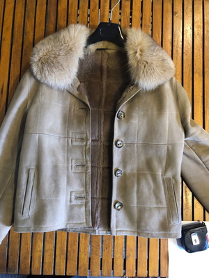 Zeda Collection leather women's jacket like new, beige