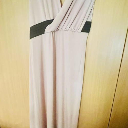 Nude dress like new, draped fit, wrinkle resistant
