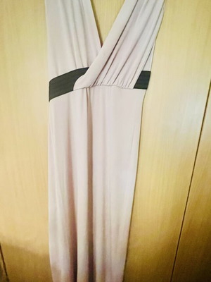 Nude dress like new, draped fit, wrinkle resistant