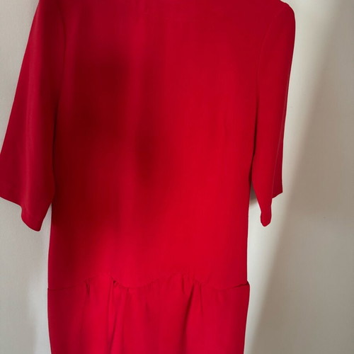 Dimopoulou Closet dress like new, red with ruffles and back zipper