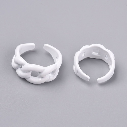 Open metal ring new, white