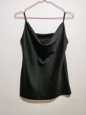 Vintage women's top S black satin like new