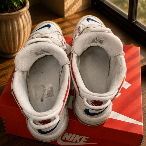 Nike Air More Uptempo 96 sneakers size 45 used, white and blue