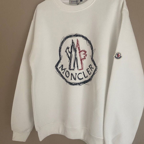 Moncler Crewneck Sweatshirt White Scribble Logo new XL