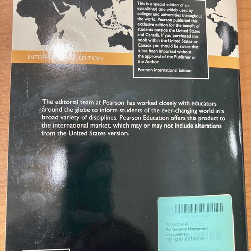 Performance Management Third Edition by Herman Aguinis used, English