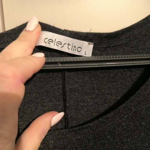 Celestino black-gray elastic dress with bat sleeve and pockets like new