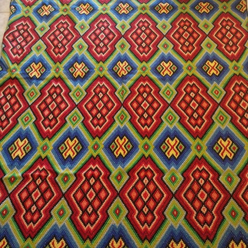 Handmade antique embroidered rug like new