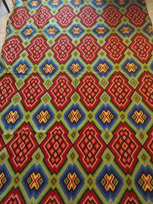 Handmade antique embroidered rug like new